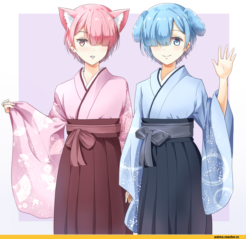 Re Zero Kara Hajimeru Isekai Seikatsu, Rem (re zero), Ram (Re Zero), Animal Ears, nekomimi, Inumimi, nagifa, Anime