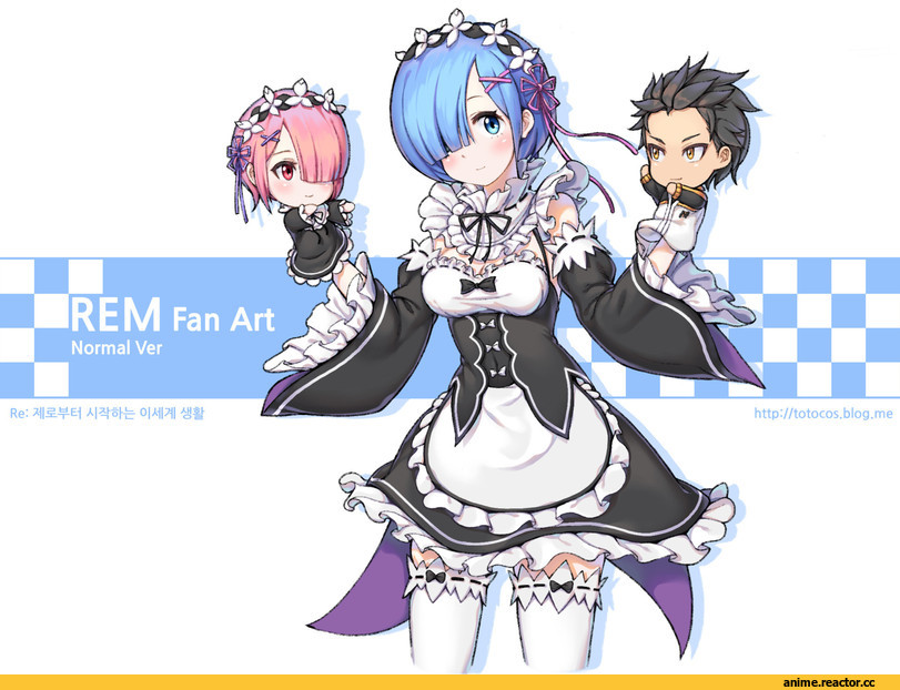 Re Zero Kara Hajimeru Isekai Seikatsu, Rem (re zero), Ram (Re Zero), Natsuki Subaru, Yong Ja STUDIO, totocos, Anime