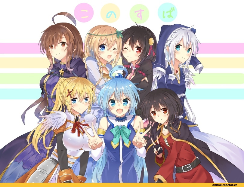 Anime Art, KonoSuba, iumi urura, Aqua (KonoSuba), Darkness (KonoSuba), Eris (KonoSuba), iris (konosuba), Wiz (KonoSuba), Megumin, Yunyun (KonoSuba), Anime
