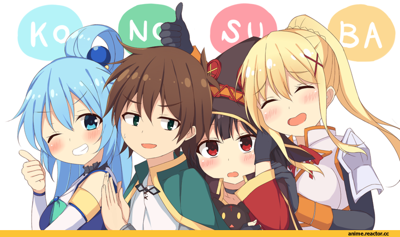 KonoSuba, Megumin, Aqua (KonoSuba), Darkness (KonoSuba), Satou Kazuma, Anime