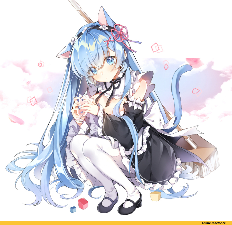 Rem (re zero), Re Zero Kara Hajimeru Isekai Seikatsu, neko, Animal Ears, pingo, Anime