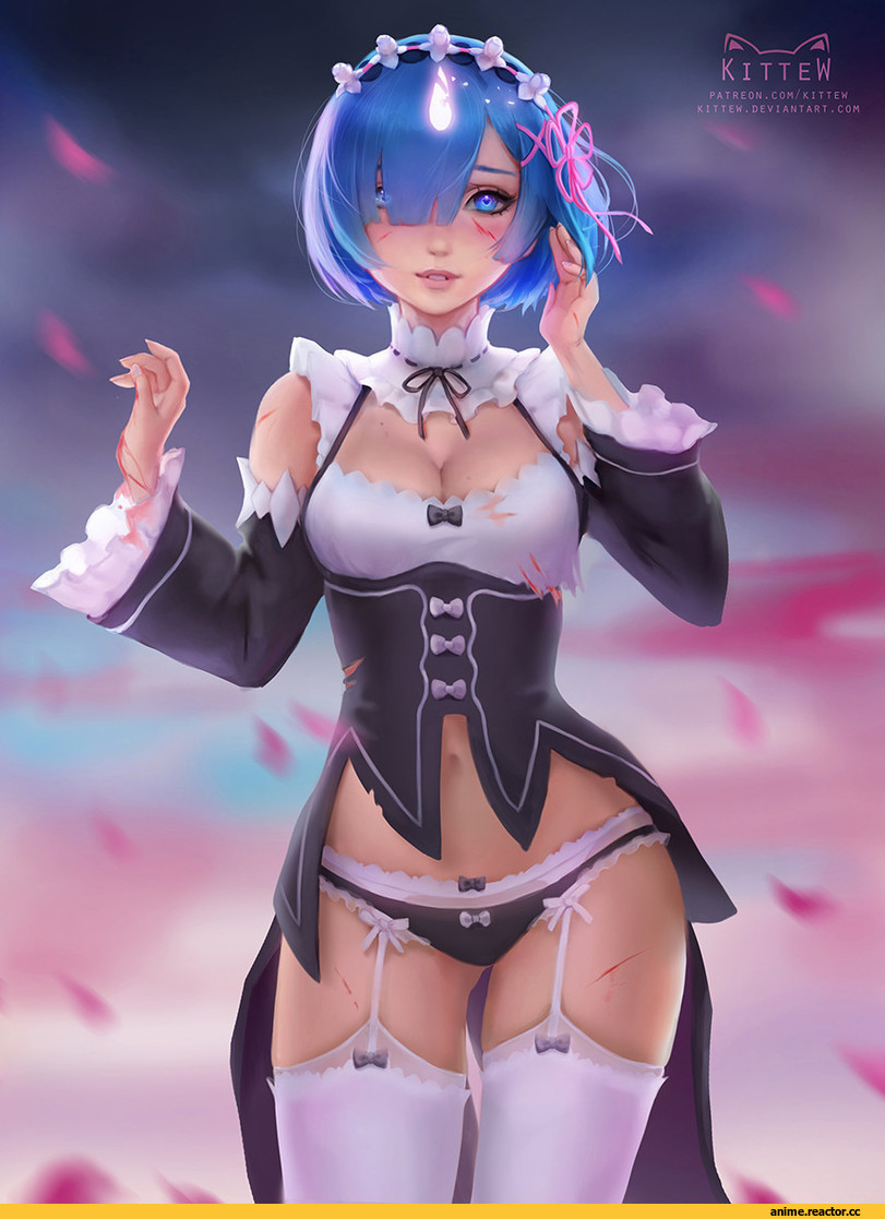 Re Zero Kara Hajimeru Isekai Seikatsu, Rem (re zero), Anime Ero, Anime Ero Pantsu, Daria Leonova, artist, под катом еще одна, Anime