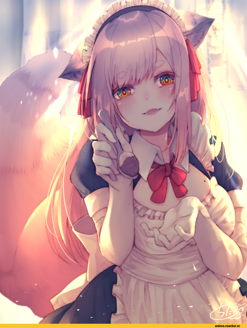 AO, Kitsune, Animal Ears, Maid, Chita (Ketchup), Anime Art, artist, Anime