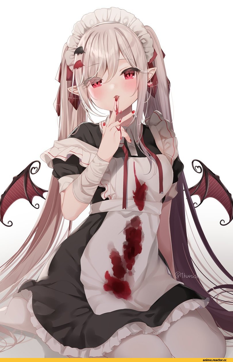 AO, Demon Girl (Anime), Monster Girl (Anime), Maid, mafuyu (chibi21), Anime Art, artist, Anime