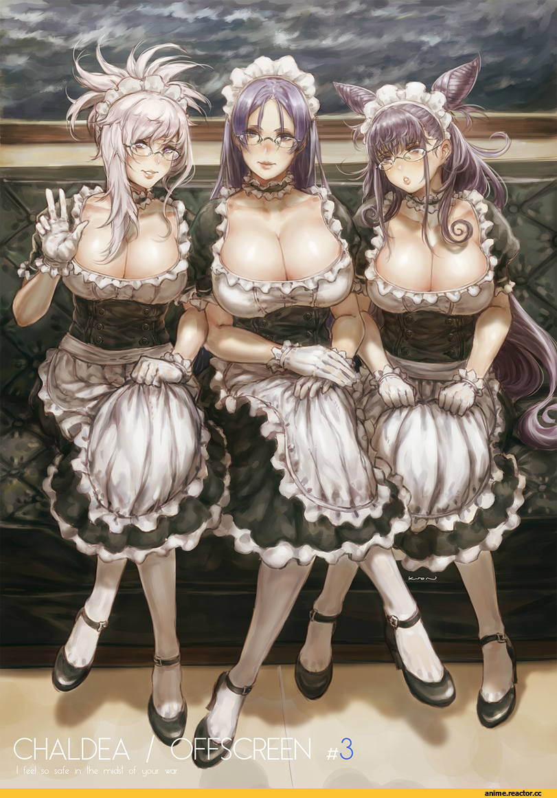 Minamoto no Yorimitsu (Fate/Grand Order), Fate/Grand Order, Miyamoto Musashi (Fate/grand order), murasaki shikibu (fate), Maid, prinzkuon, Anime Ero Kyonyuu, Anime Ero, Megane, kuon (kwonchanji), Anime, Fate (series)