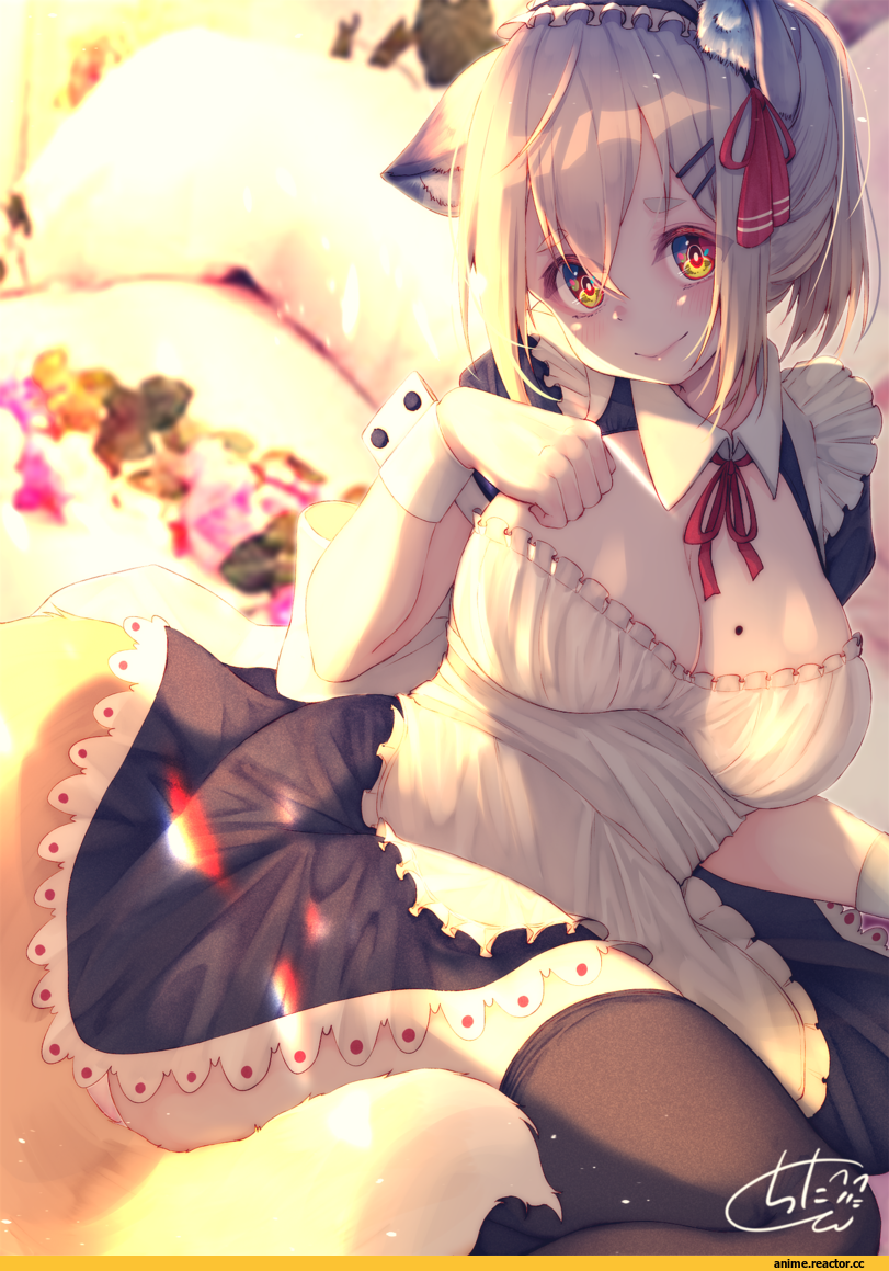 AO, Maid, Kitsune, Animal Ears, Anime Ero, Chita (Ketchup), Anime Art, artist, Anime