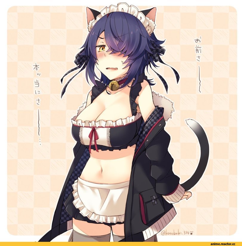 Tenryuu, Kantai Collection, Maid, nekomimi, Animal Ears, Anime Ero, kotobuki (momoko factory), Anime