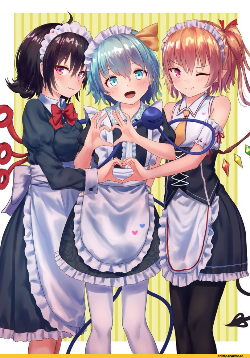 Touhou Project, Houjuu Nue, Flandre Scarlet, Komeiji Koishi, roke (taikodon), Anime Art, artist, Maid, Anime