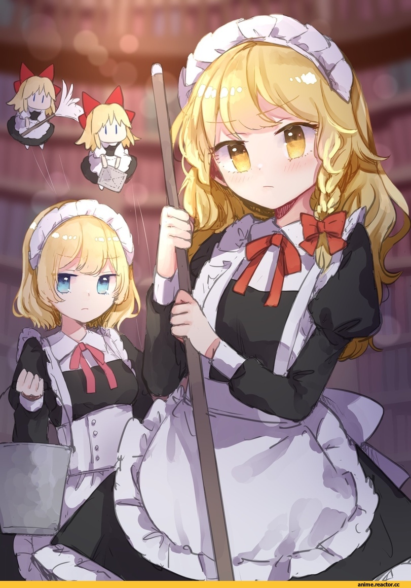 Touhou Project, Kirisame Marisa, Alice Margatroid, Shanghai Doll, risui (suzu rks), Maid, Anime