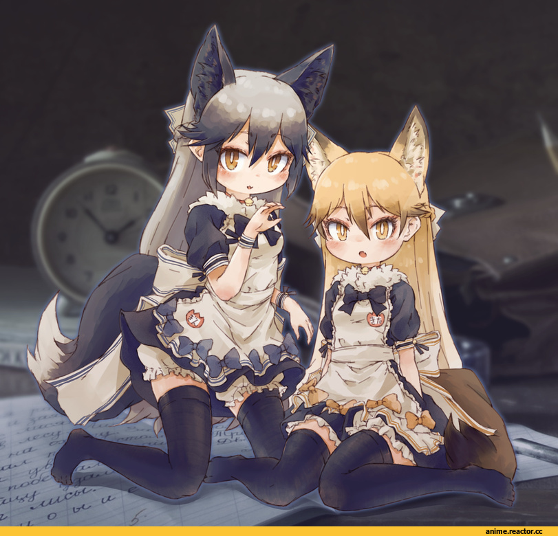 Ezo Red Fox (Kemono Friends), Kemono Friends, Silver Fox (Kemono Friends), Maid, kolshica, Anime