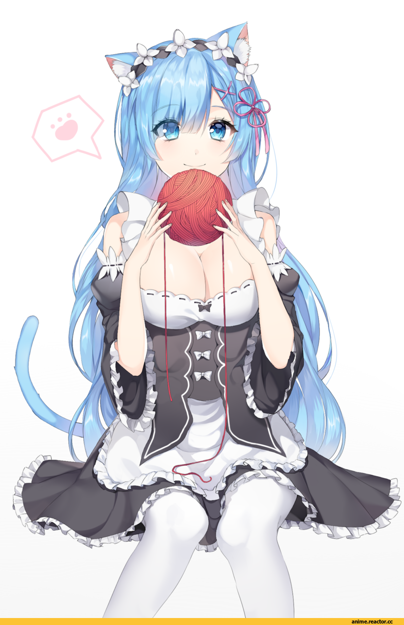 Rem (re zero), Re Zero Kara Hajimeru Isekai Seikatsu, neko, Animal Ears, Anime