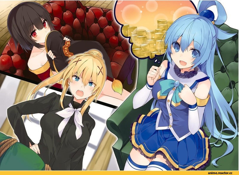 Aqua (KonoSuba), KonoSuba, Wiz (KonoSuba), vanir, Mishima Kurone, Anime Art, Anime