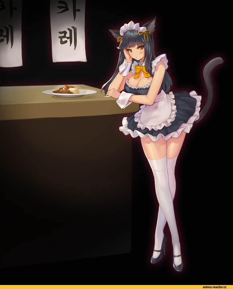 Anime Original, nekomimi, Animal Ears, Maid, eq (Young-Joon Cho), Anime