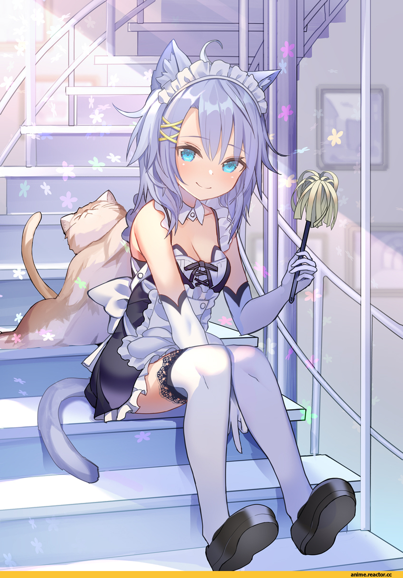rk (rktorinegi), Anime Art, artist, neko, Animal Ears, Maid, AO, Anime