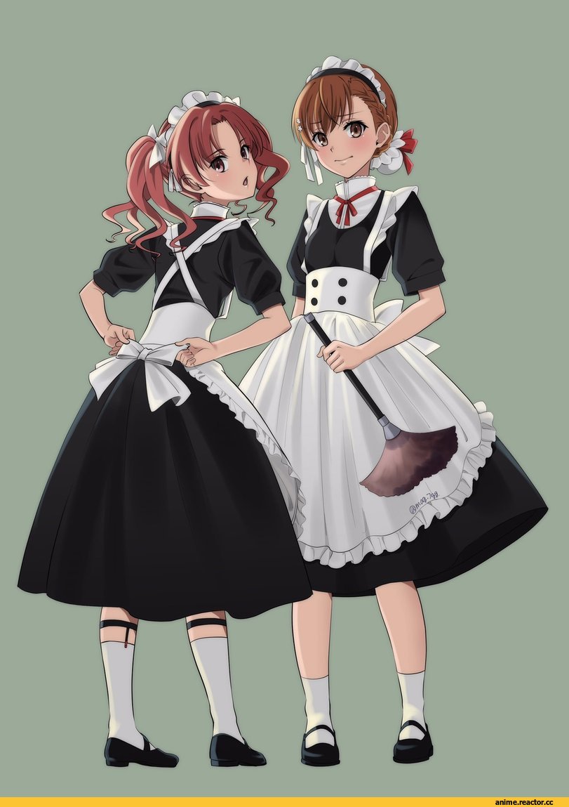 ToAru, Misaka Mikoto, Shirai Kuroko, naguramu, Maid, Anime