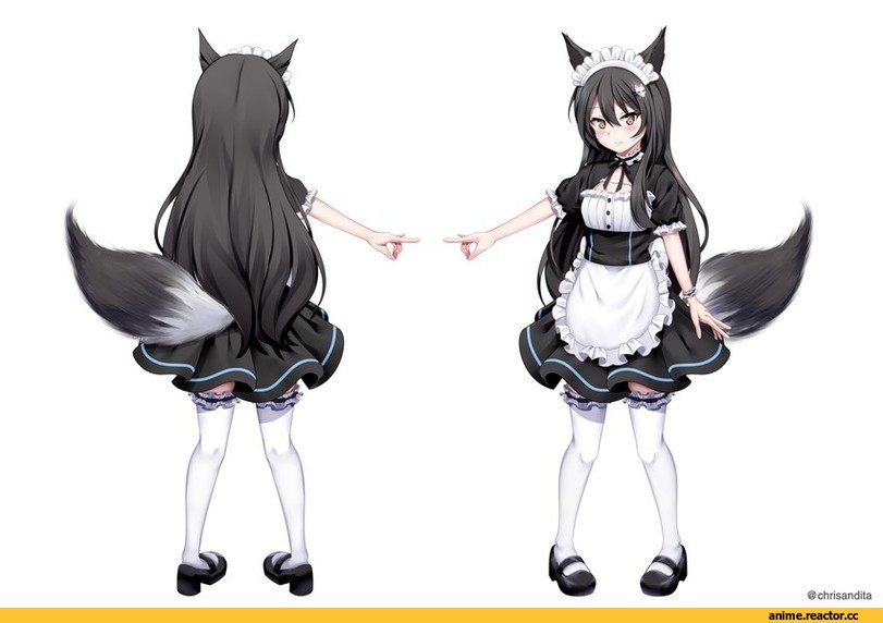 Animal Ears, Maid, Anime Art, artist, AO, Chrisandita, Anime