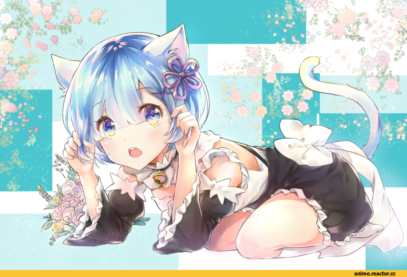 Rem (re zero), Re Zero Kara Hajimeru Isekai Seikatsu, neko, Animal Ears, melings (aot2846), Anime