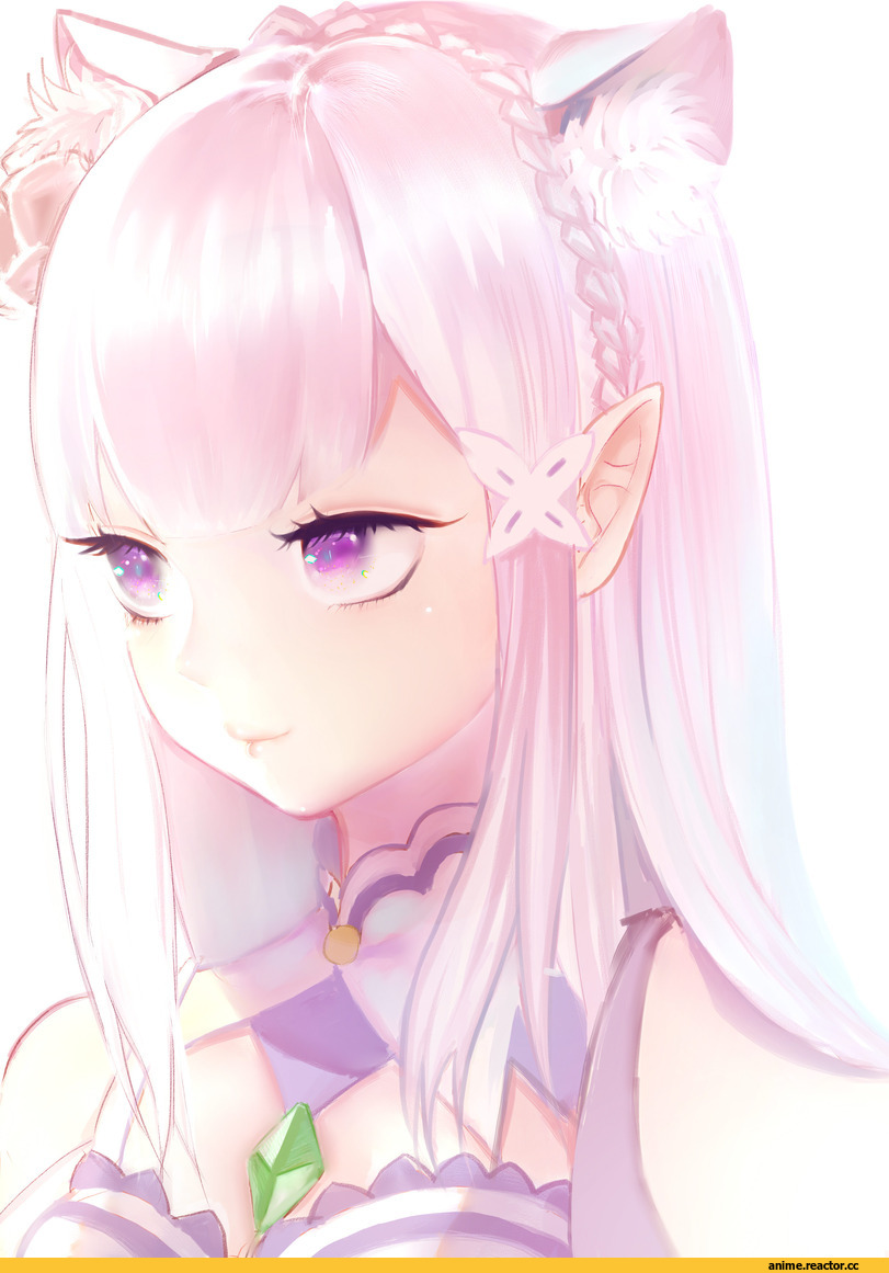 Re Zero Kara Hajimeru Isekai Seikatsu, Emilia (re zero), YGS, Animal Ears, nekomimi, Anime