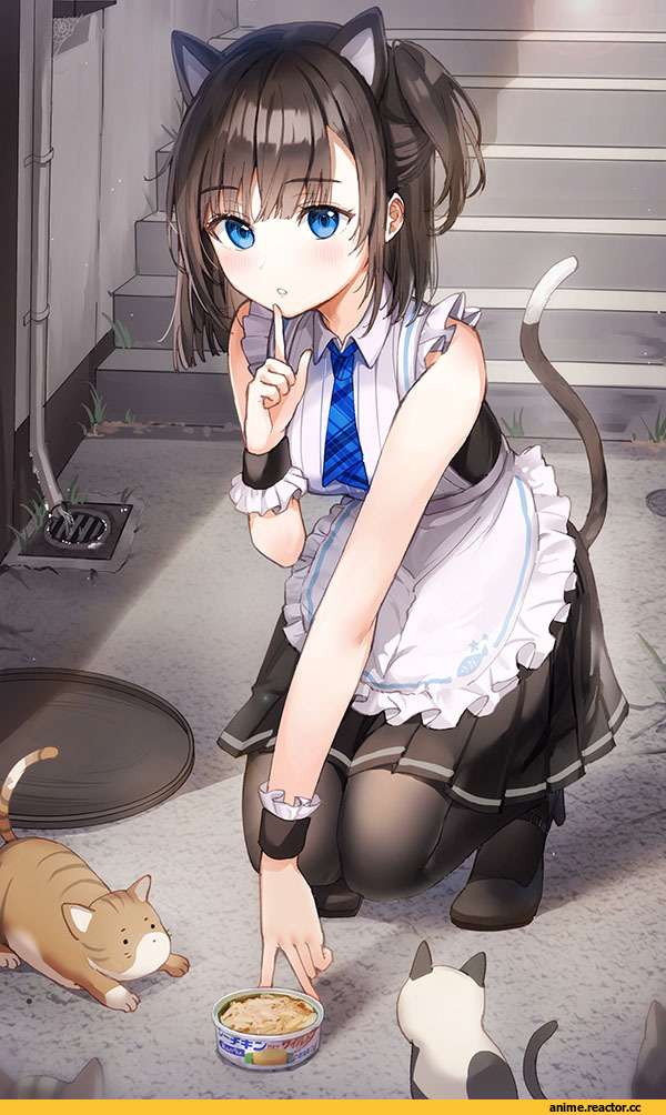 ran9u, Anime Art, artist, AO, Animal Ears, Maid, Anime