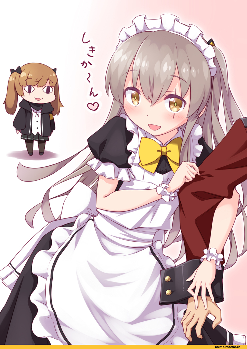 haradaiko (arata himeko), UMP9 (Girls Frontline), Girls Frontline, UMP45 (Girls Frontline), Commander (Girls Frontline), Maid, Anime