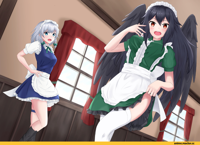 Touhou Project, Izayoi Sakuya, Reiuji Utsuho, o1118, Maid, Anime