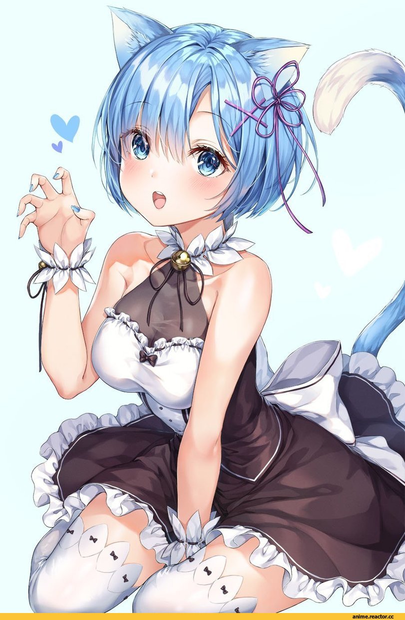 Rem (re zero), Re Zero Kara Hajimeru Isekai Seikatsu, nekomimi, Animal Ears, r o ha, Anime