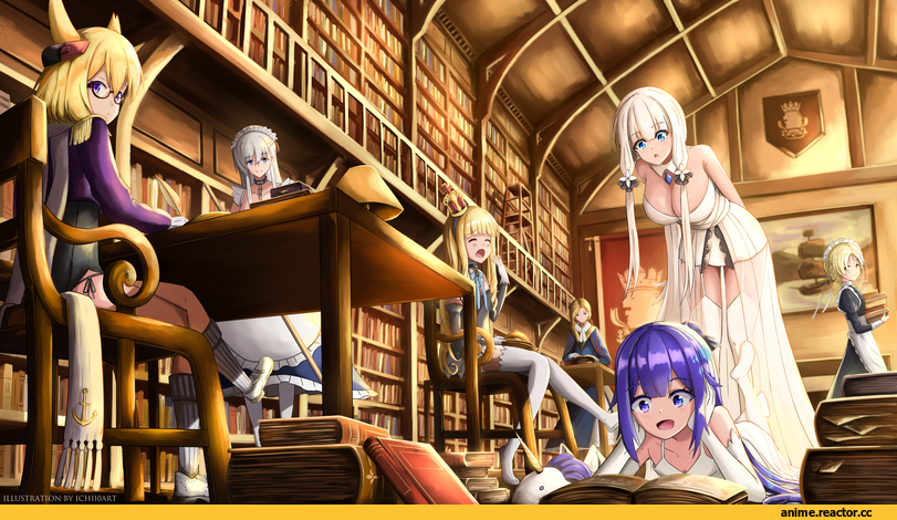 Belfast (Azur Lane), Sheffield (Azur Lane), Unicorn (Azur Lane), Hood (Azur Lane), Queen Elizabeth (Azur Lane), Warspite (Azur Lane), Illustrious (Azur Lane), Maid, Anime Art, ichi10art, Anime, artist, Azur Lane