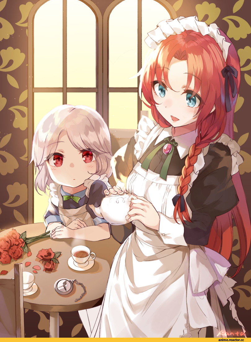 Touhou Project, Izayoi Sakuya, Hong Meiling, artist, kanta (pixiv9296614), Anime Art, Maid, Anime
