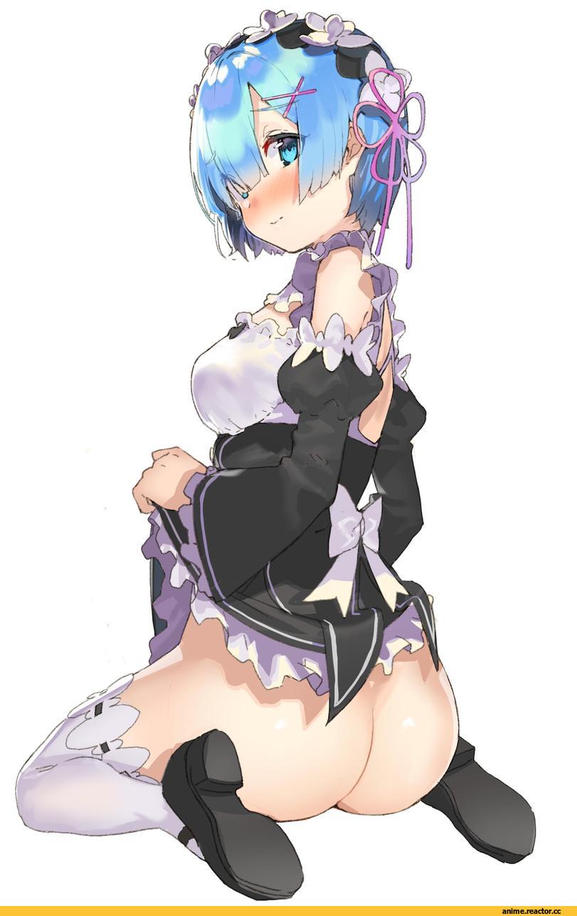 Re Zero Kara Hajimeru Isekai Seikatsu, Rem (re zero), kanzarin (hoochikiss), oshiri, Anime Ero, Anime