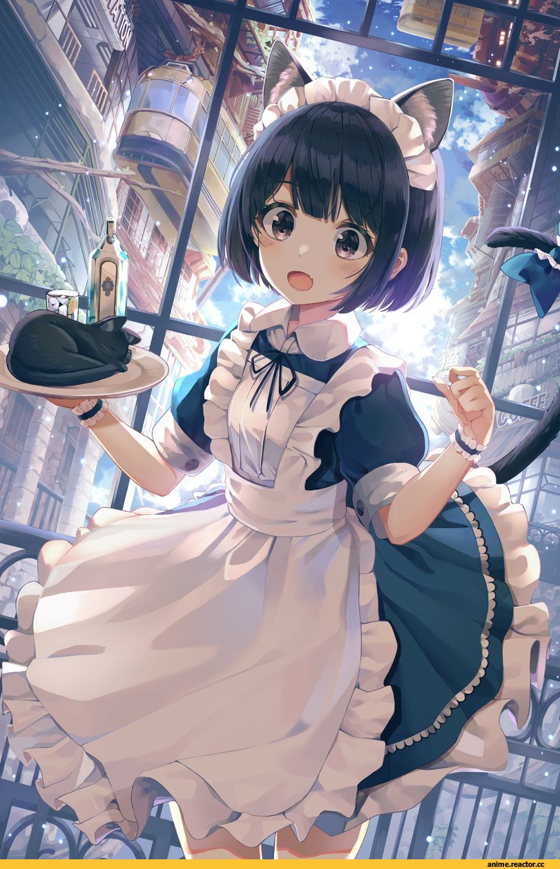 Anime Original, Maid, nekomimi, Animal Ears, animal ears (artist), Anime
