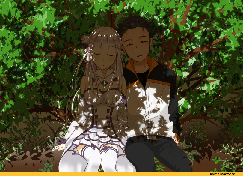 Re Zero Kara Hajimeru Isekai Seikatsu, Emilia (re zero), Natsuki Subaru, crow_tit, Anime