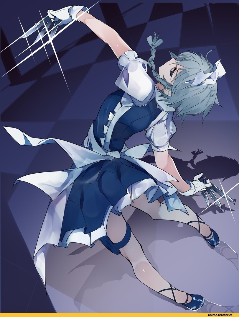 Touhou Project, Izayoi Sakuya, artist, ikurauni, Anime Art, Опасные Няшки, Anime Няши, Maid, Anime