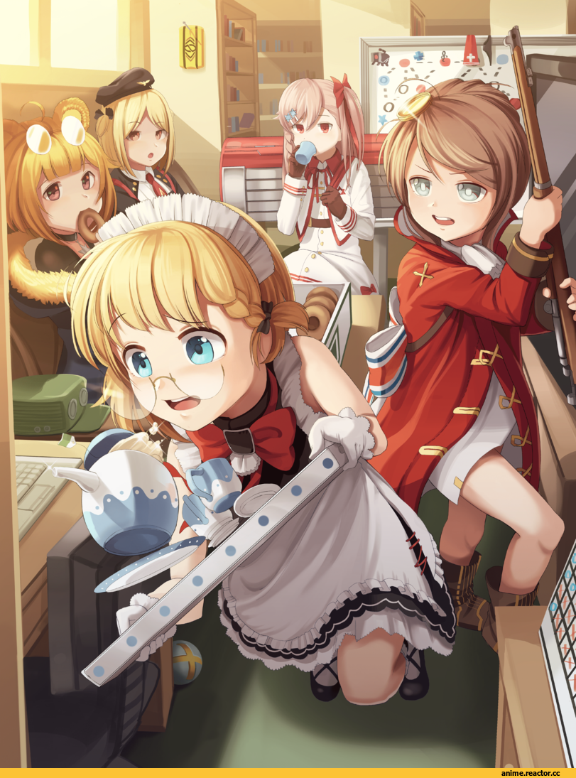goback, artist, Girls Frontline, Grizzly MKV (Girls Frontline), MP40 (Girls Frontline), G36 (Girls Frontline), Negev (Girls Frontline), Lee-Enfield (Girls Frontline), Maid, Megane, Anime, Anime Art
