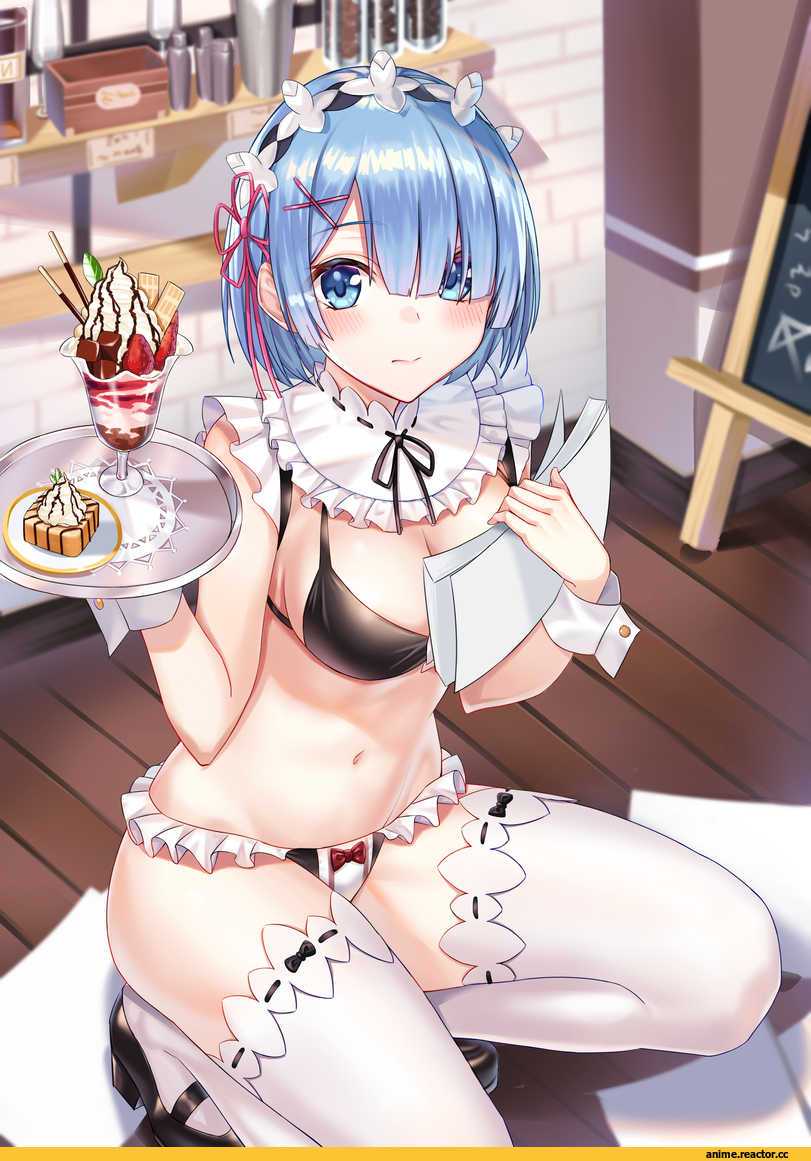 user yjmv4437, Anime Art, artist, Anime Ero Swim, Anime Ero, nekomimi, Animal Ears, Rem (re zero), Re Zero Kara Hajimeru Isekai Seikatsu, Anime