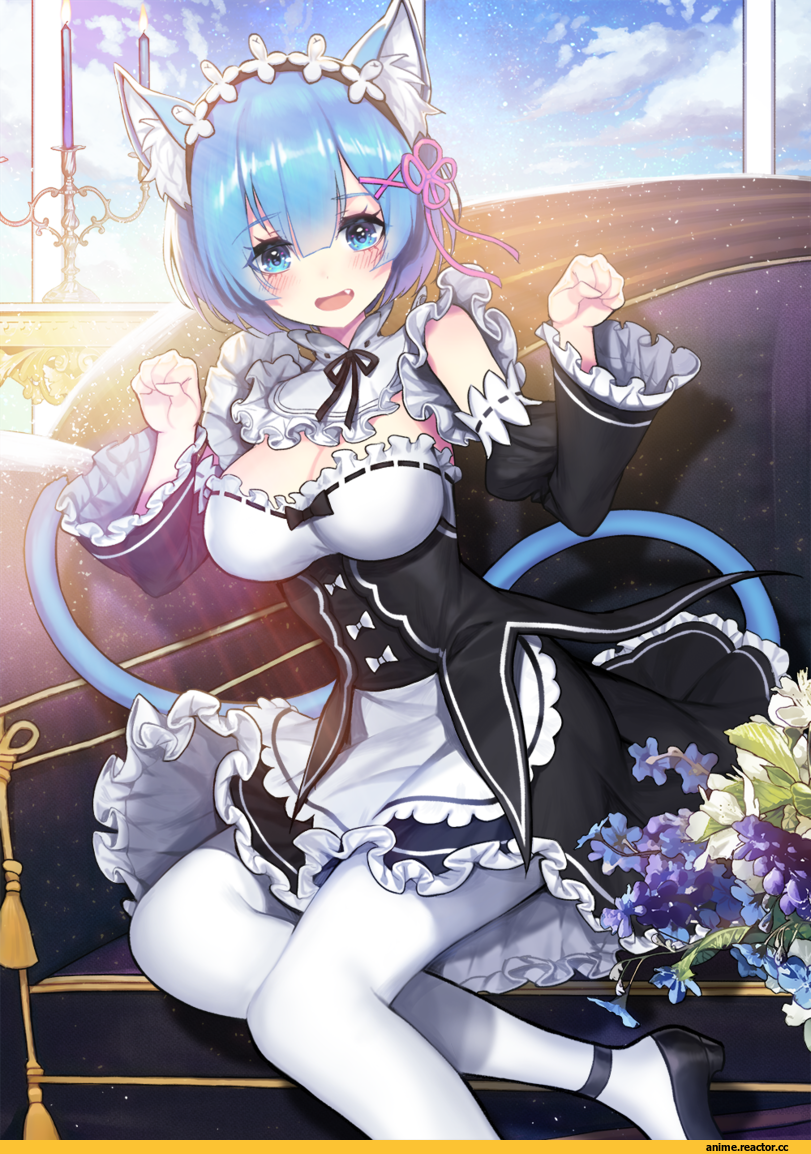 kyundoo, Anime Art, artist, Rem (re zero), Re Zero Kara Hajimeru Isekai Seikatsu, Animal Ears, Anime