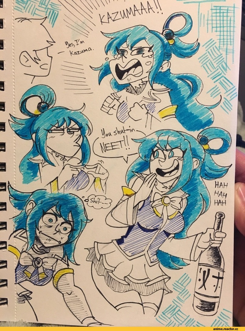 scruffyturtles, artist, Aqua (KonoSuba), KonoSuba, Anime Paint, Anime Art, Anime