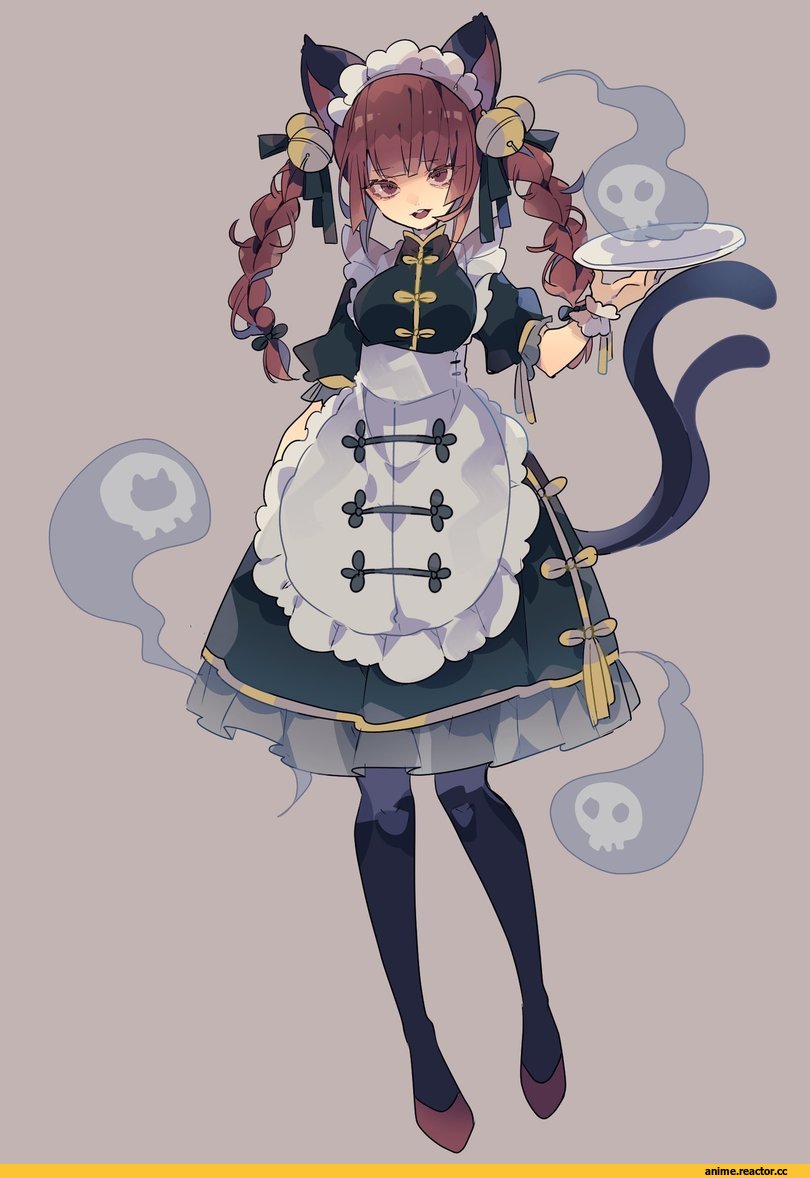 Touhou Project, Kaenbyou Rin, artist, nikorashi-ka, Anime Art, Animal Ears, nekomimi, Maid, Anime