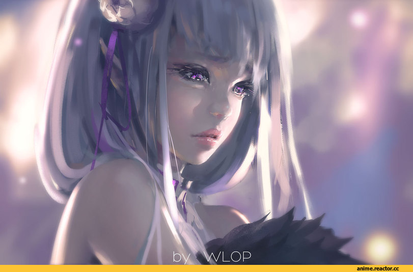 Wlop, artist, Emilia (re zero), Re Zero Kara Hajimeru Isekai Seikatsu, Natsuki Subaru, Anime