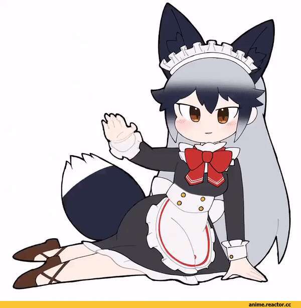Silver Fox (Kemono Friends), Kemono Friends, anime gif, taro (taro), Anime Art, artist, Maid, Anime