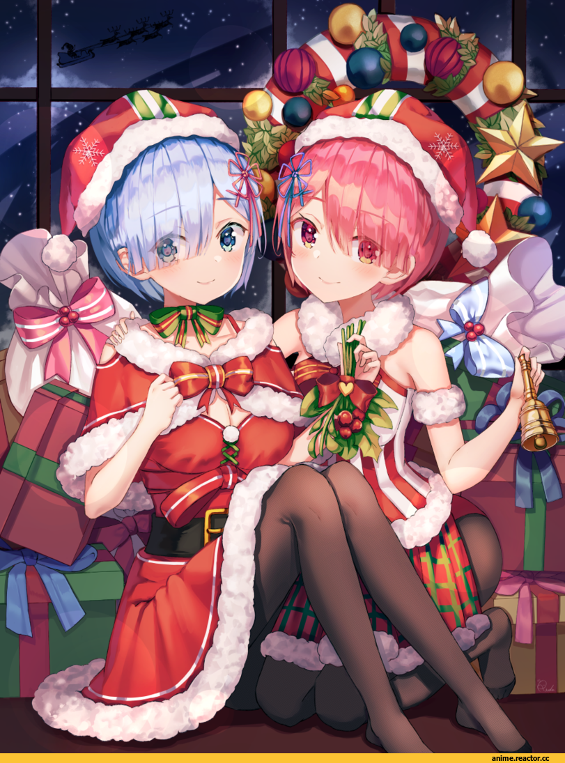 Ram (Re Zero), Re Zero Kara Hajimeru Isekai Seikatsu, Rem (re zero), Anime Christmas, ruda (ruda e), Anime