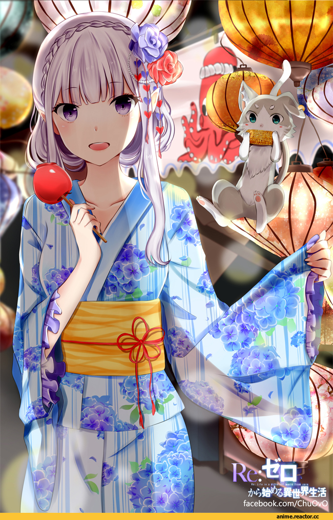 chu (huaha1320), Emilia (re zero), Re Zero Kara Hajimeru Isekai Seikatsu, Pack (re zero), Anime