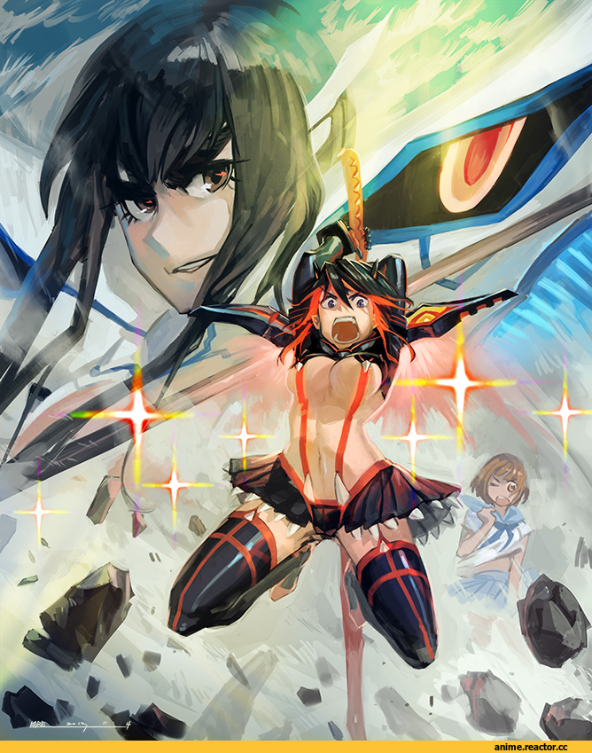 Kill la Kill, Kiryuuin Satsuki, Matoi Ryuuko, арт барышня, красивые картинки, Anime