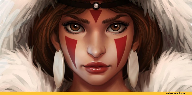 princess mononoke, art, красивые картинки, арт барышня, Anime