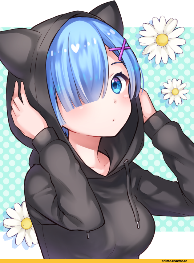 Anime Art, artist, Re Zero Kara Hajimeru Isekai Seikatsu, Rem (re zero), Animal Ears, akito (yukiseakito), Anime