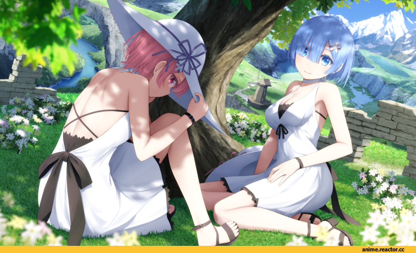 Anime Art, artist, Rem (re zero), Re Zero Kara Hajimeru Isekai Seikatsu, Ram (Re Zero), Haribote (Tarao), Anime