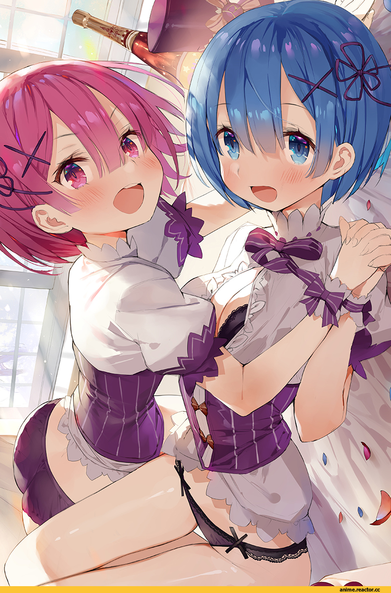 Anime Art, artist, Anime Ero Pantsu, Anime Ero, Ram (Re Zero), Re Zero Kara Hajimeru Isekai Seikatsu, Rem (re zero), Matsui Hiroaki, Anime