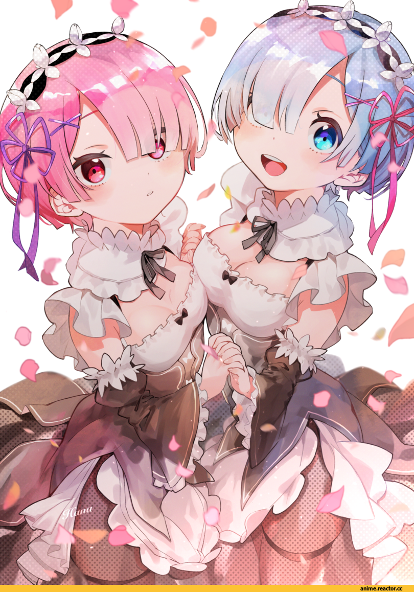 Anime Art, artist, Ram (Re Zero), Re Zero Kara Hajimeru Isekai Seikatsu, Rem (re zero), hana (h6n6 matsu), Anime