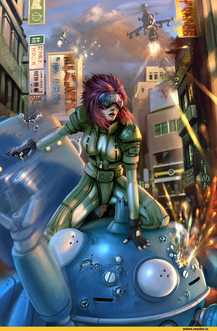 Sci-Fi, art, красивые картинки, арт барышня, digital painting, Ghost in the Shell, Motoko Kusanagi, Anime