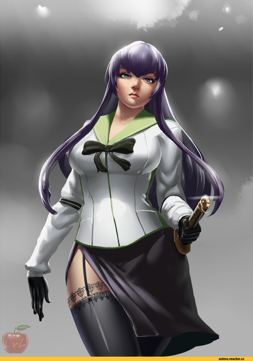 арт барышня, красивые картинки, Highschool of the Dead, busujima saeko, Anime