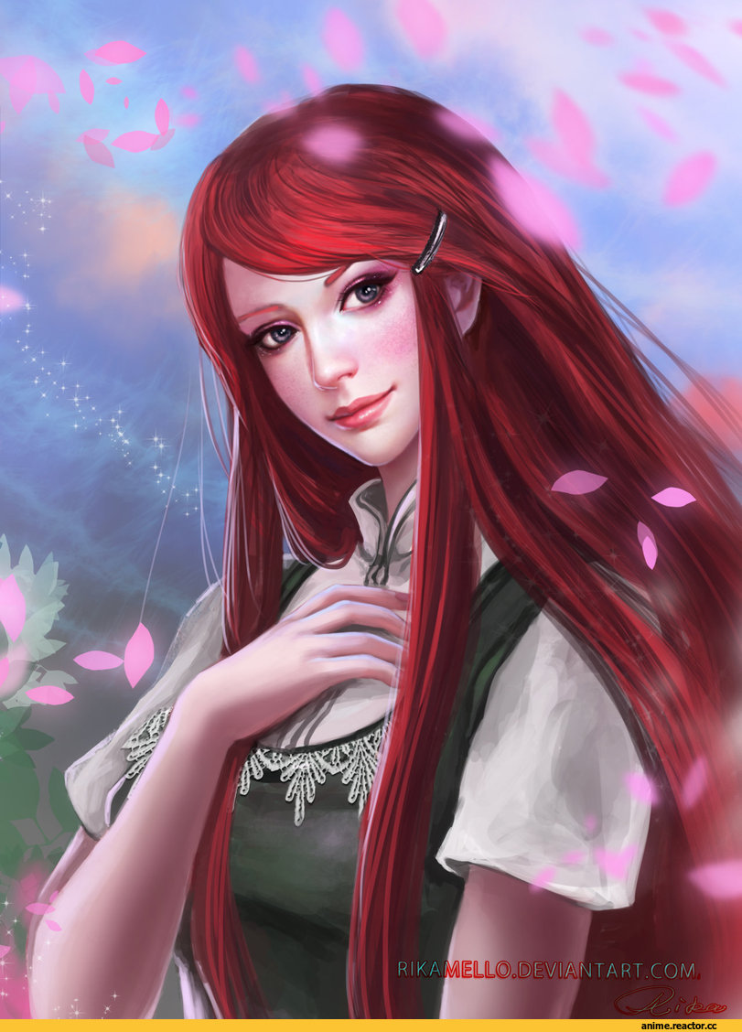 арт барышня, красивые картинки, Naruto, Kushina Uzumaki, Anime